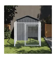 Dog House with Run Anthracite 46.1"x79.1"x48.4" Galvanized Steel
