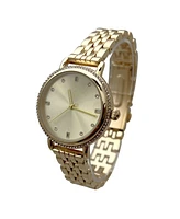 Olivia Pratt Gold Elegant Everyday Rhinestones Bezel Women Watch