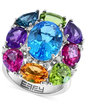 Effy Multi-Gemstone Cluster Statement Ring (16-3/4 ct. t.w.) in Sterling Silver