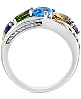 Effy Multi-Gemstone Statement Ring (2-5/8 ct. t.w.) in Sterling Silver & 18k Gold-Plate