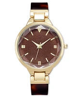 I.n.c. International Concepts Women's Brown Half-Bangle Bracelet Watch 36mm, Created for Macy's