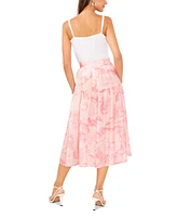1.state Women's Printed Low Yoke Puffy Midi Skirt