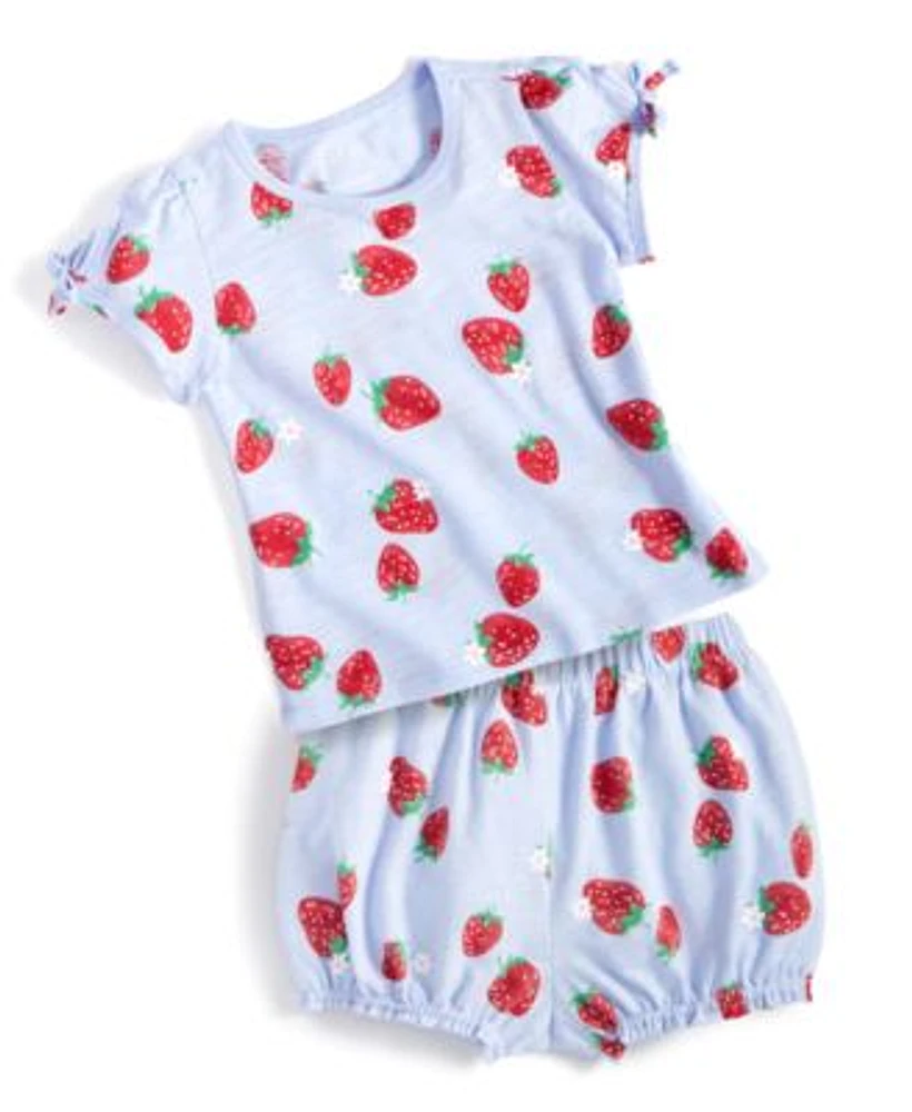 First Impressions Baby Girls Strawberry Garden T Shirt Bloomer Shorts Created For Macys