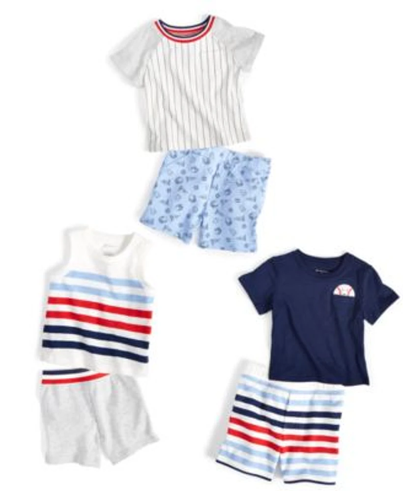 First Impressions Baby Boys Baseball T Shirt Striped Shirts Shorts Created For Macys