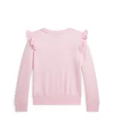 Polo Ralph Lauren Big Girls Ruffled Bunny Terry Sweatshirt