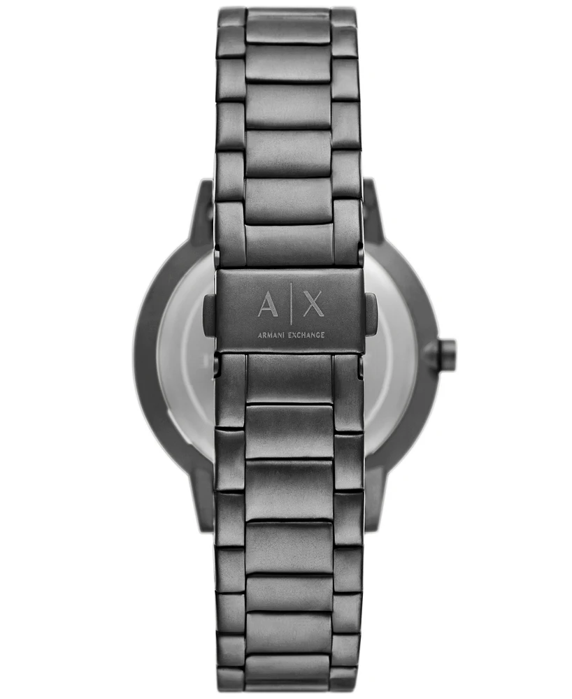 A|X Armani Exchange Men's Cayde Three Hand Gunmetal Stainless Steel Watch 42mm