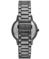 A|X Armani Exchange Men's Three Hand Gunmetal Stainless Steel Watch 42mm