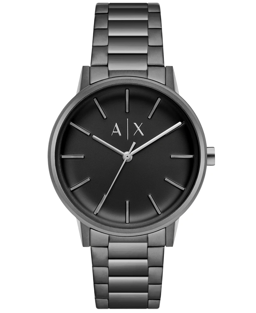 A|X Armani Exchange Men's Cayde Three Hand Gunmetal Stainless Steel Watch 42mm