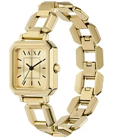 A|X Armani Exchange Women's Three Hand Gold-Tone Stainless Steel Watch 27mm