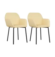 Dining Chairs 2 pcs Cream Velvet