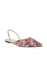 Betsey Johnson Women's Vance Rhinestone Slingback Evening Flats