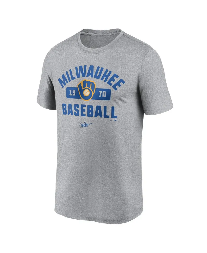 Men's Nike Heather Gray Milwaukee Brewers Legend T-shirt