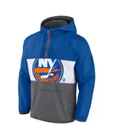 Men's Fanatics Royal New York Islanders Flagrant Foul Anorak Raglan Half-Zip Hoodie Jacket