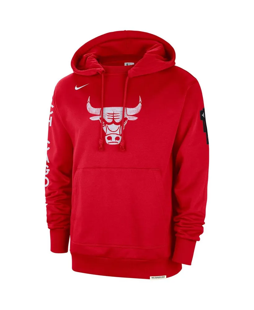 Men's Nike Red Distressed Chicago Bulls 2023/24 City Edition Courtside Standard Issue Pullover Hoodie