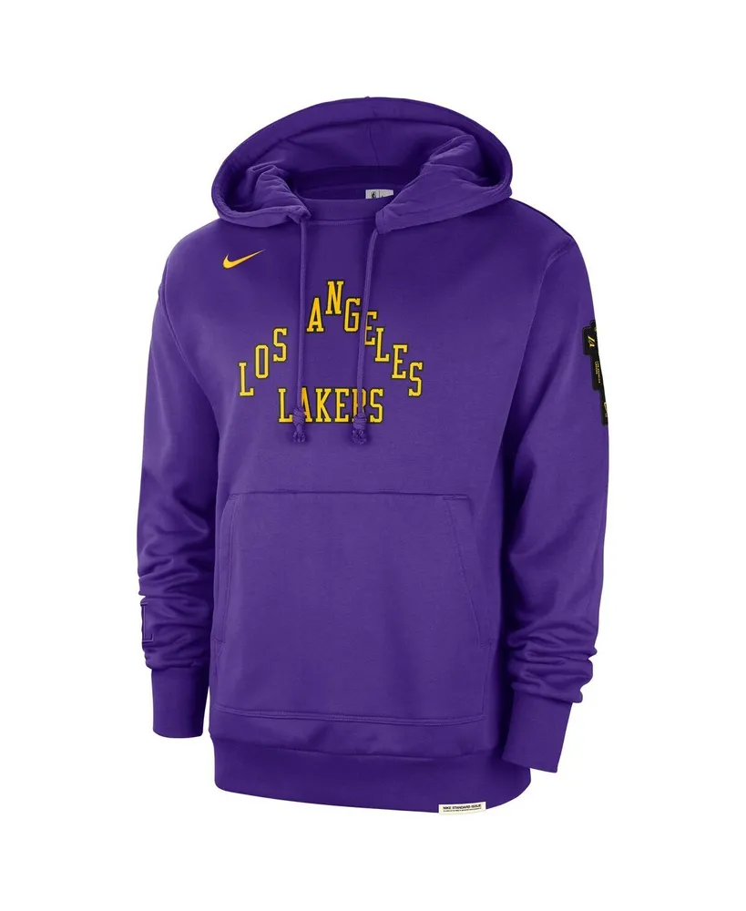 Men's Nike Purple Distressed Los Angeles Lakers 2023/24 City Edition Courtside Standard Issue Pullover Hoodie