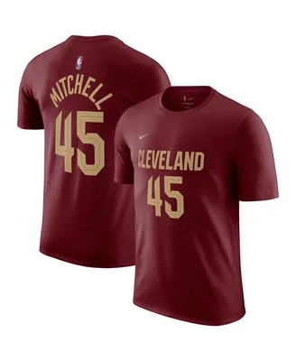 Men's Nike Donovan Mitchell Burgundy Cleveland Cavaliers Icon 2022/23 Name and Number T-shirt