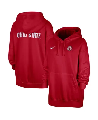 Women's Nike Scarlet Ohio State Buckeyes Sideline Two-Hit Club Fleece Pullover Hoodie