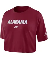 Women's Nike Crimson Alabama Tide Wordmark Cropped T-shirt