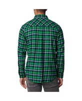 Men's Columbia Green Notre Dame Fighting Irish Flare Gun Flannel Long Sleeve Shirt