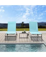 Simplie Fun Outdoor Chaise Lounge Set, 2 Chairs with Adjustable Position