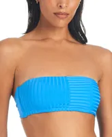 Sanctuary Women's Refresh Rib Striped Bandeau Bikini Top