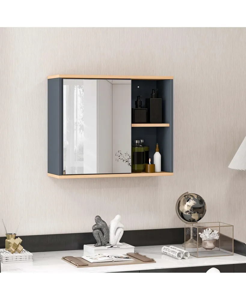 Mirrored Medicine Cabinet Bathroom Wall Mounted with 3-Level Adjustable Shelf