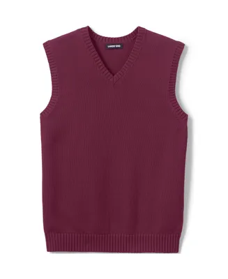 Lands' End Men's School Uniform Cotton Modal Sweater Vest