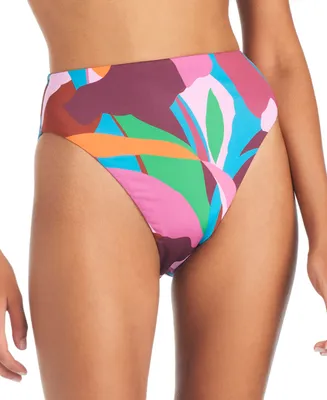Sanctuary Women's Tropic Mood Printed High Waist High Leg Bikini Bottoms