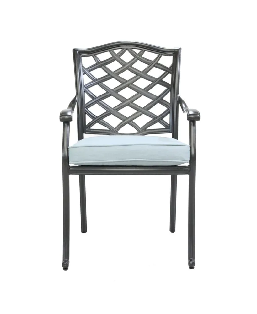 Dining Arm Chair, Light Blue, Set of 2