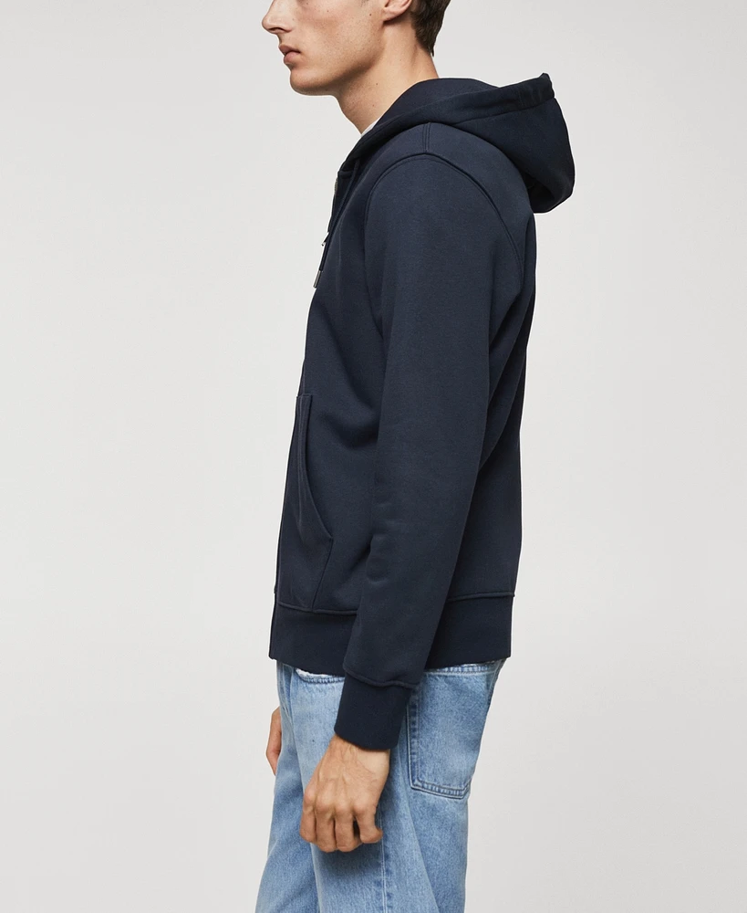 Mango Men's Cotton Zip-Up Hoodie