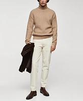 Mango Men's Braided Turtleneck Sweater