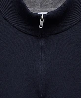 Mango Men's Neck Zipper Cotton Sweater