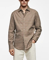 Mango Men's Check Flannel Cotton Shirt