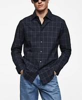 Mango Men's Check Flannel Cotton Shirt