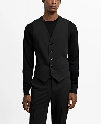 Mango Men's Super Slim-Fit Stretch Fabric Suit Vest