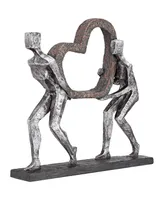 The Weight of Love 12" High Figurines and Heart Sculpture - Dahlia Studios
