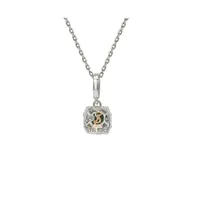 Suzy Levian New York Suzy Levian Sterling Silver and White Cubic Zirconia Asscher Cut Pendant