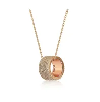 Suzy Levian Sterling Silver Cubic Zirconia Full Circle Eternity Pendant Necklace