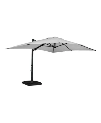 Mondawe 13ft Square Solar Led Offset Cantilever Patio Umbrella for Outdoor Shade