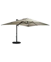 Mondawe 13ft Square Solar Led Cantilever Patio Umbrella with Included Base Stand & Bluetooth Light