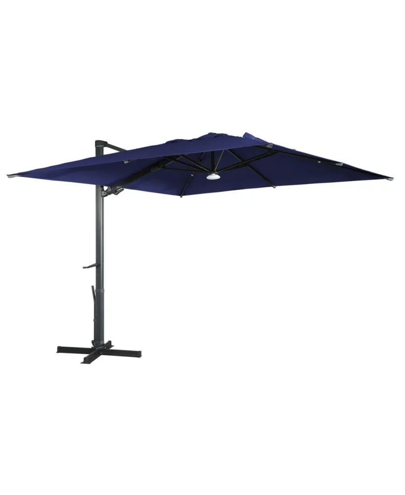 Mondawe 120" Square Cantilever Umbrella with Detachable Led Atmosphere Light and Bluetooth Player