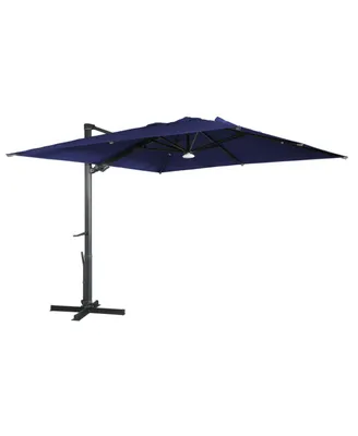 Mondawe 120" Square Cantilever Umbrella with Detachable Led Atmosphere Light and Bluetooth Player