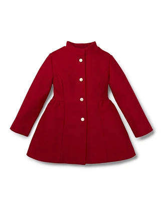 Hope & Henry Girls Classic Long Coat With Bow