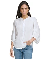 Calvin Klein Women's Textured 3/4-Sleeve Blouse