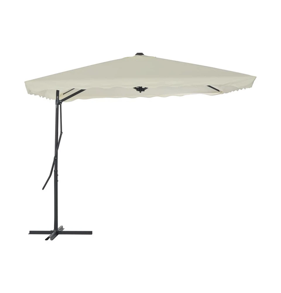 vidaXL Outdoor Parasol with Steel Pole 98.4"x98.4" Sand