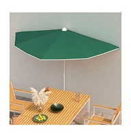 Garden Half Parasol with Pole 70.9"x35.4" Green