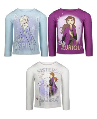 Disney Frozen Princess Anna Elsa Girls 3 Pack T-Shirts Toddler| Child