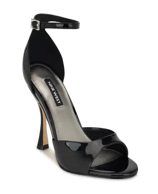 Nine West Women's Kheri Tapered Heel Open Toe Dress Sandals - Black
