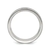 Chisel Stainless Steel Brushed Laser Design Band Ring
