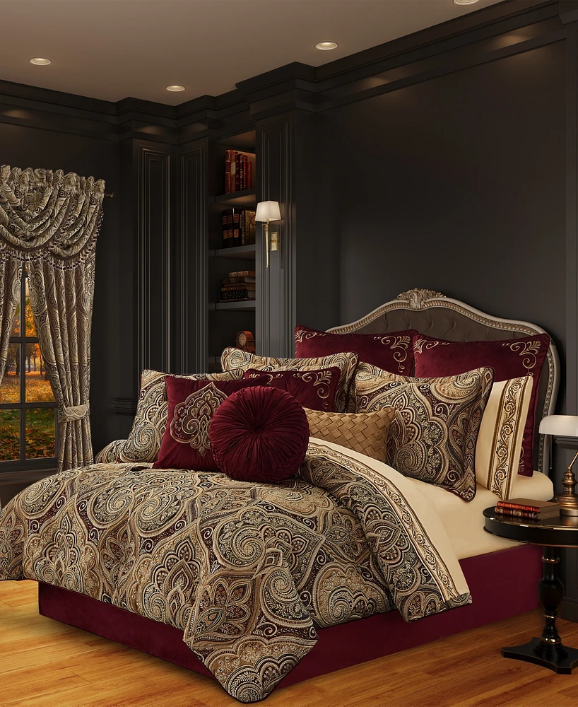 Five Queens Court Bordeaux 4 Pc. Comforter Set